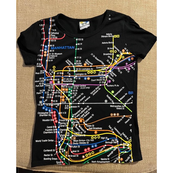 Vintage‎ New York City NYC metro MTA Subway System Female T-Shirt medium - Picture 1 of 3